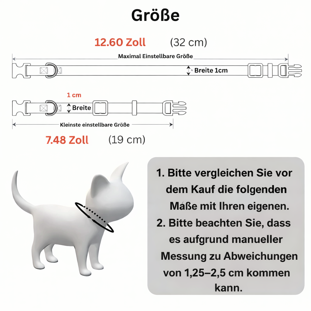 TierSicher Katzenhalsband - Mit Gravur & Sicherheitsverschluss